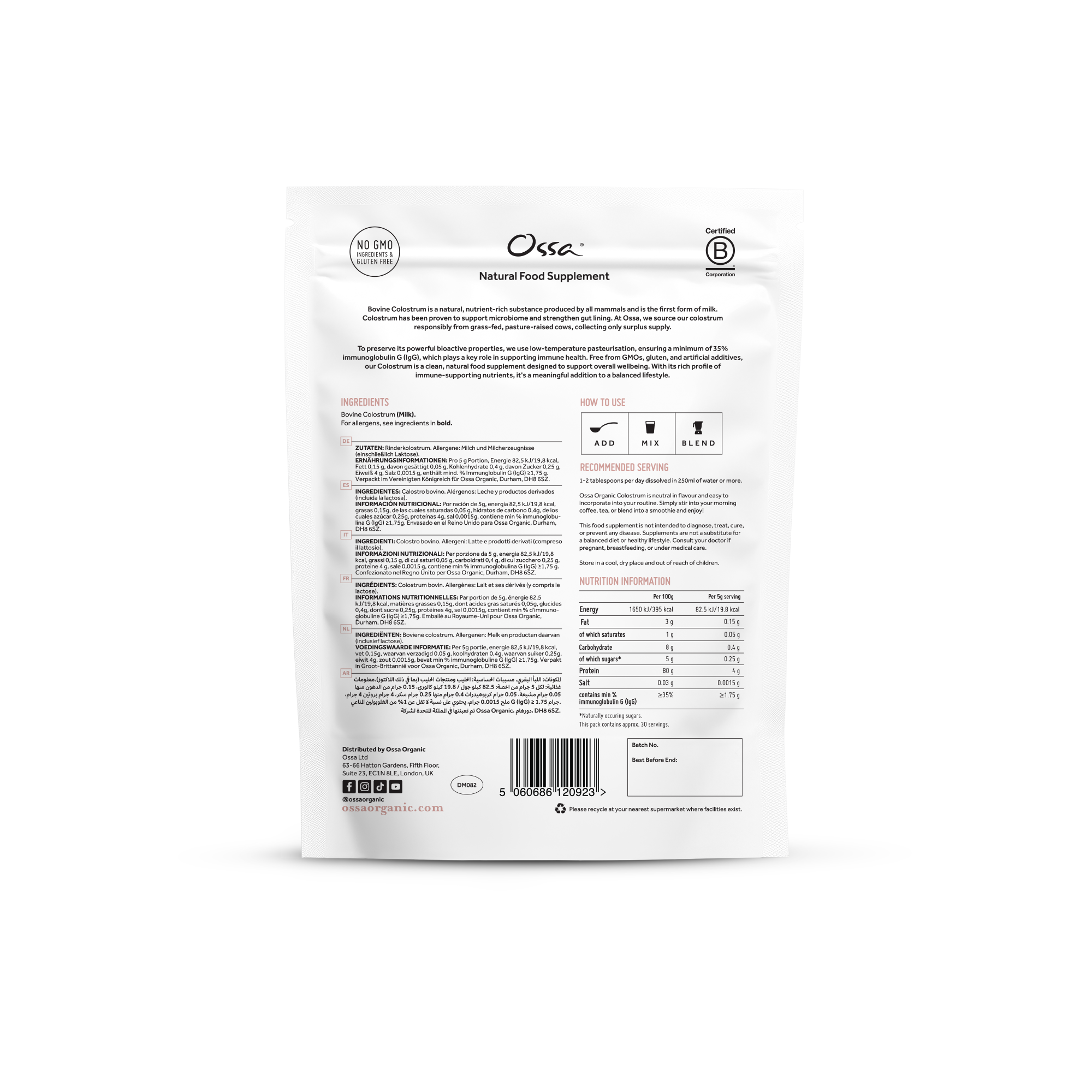 Grass-fed Colostrum Powder